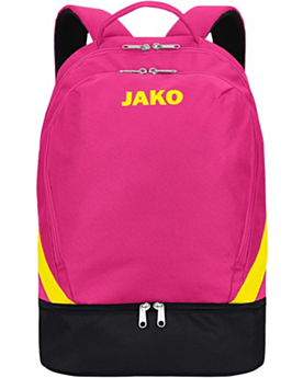 Personalisierbarer JAKO Sport Rucksack mit Bodenfach Pink/Neongelb